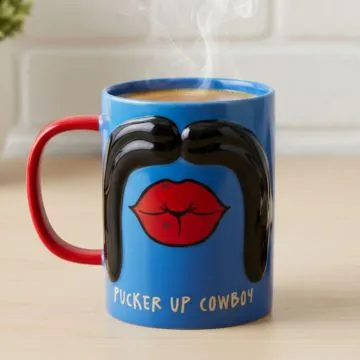 Pucker Up Cowboy Moustache Mug 18oz